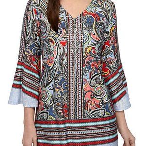 LAST CHANCE New Directions 3/4 Sleeve Paisley Top